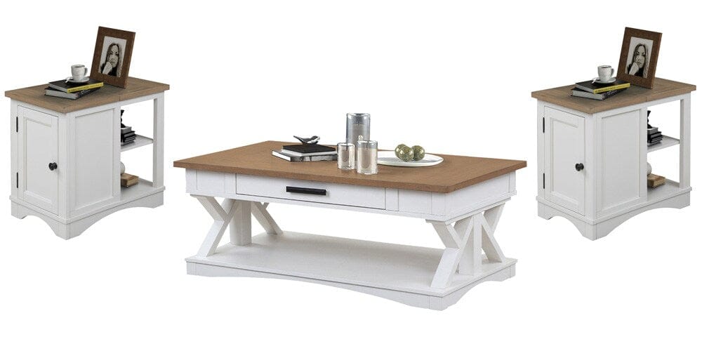 Parker House - Americana Modern - Cotton Cocktail Table with 2 Chairside Tables - AME-3PC-01-06-COT view 1