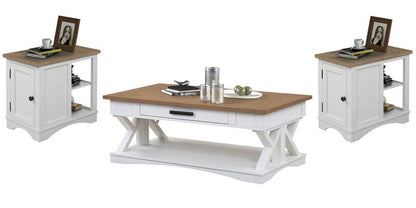 Parker House - Americana Modern - Cotton Cocktail Table with 2 Chairside Tables - AME-3PC-01-06-COT view 1