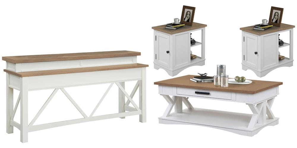 Parker House - Americana Modern - Cotton Cocktail Table with 2 Chairside Tables and Console Table - AME-4PC-01-06-09-COT veiw 1