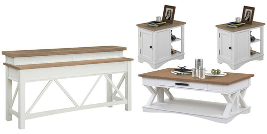 Parker House - Americana Modern - Cotton Cocktail Table with 2 Chairside Tables and Console Table - AME-4PC-01-06-09-COT veiw 1