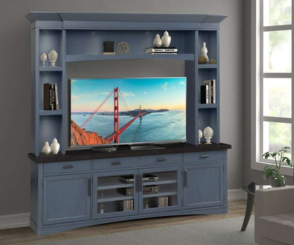 Parker House - Americana Modern Denim 92 in. TV Console with Hutch and LED Lights - AME92-3-DEN veiw 1