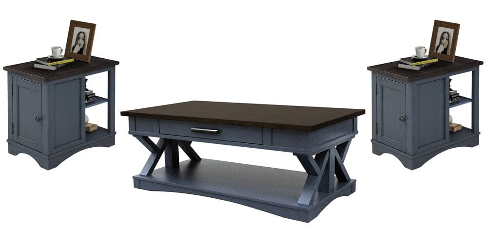 Parker House - Americana Modern - Denim Cocktail Table with 2 Chairside Tables - AME-3PC-01-06-DEN view 1