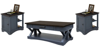 Parker House - Americana Modern - Denim Cocktail Table with 2 Chairside Tables - AME-3PC-01-06-DEN view 1