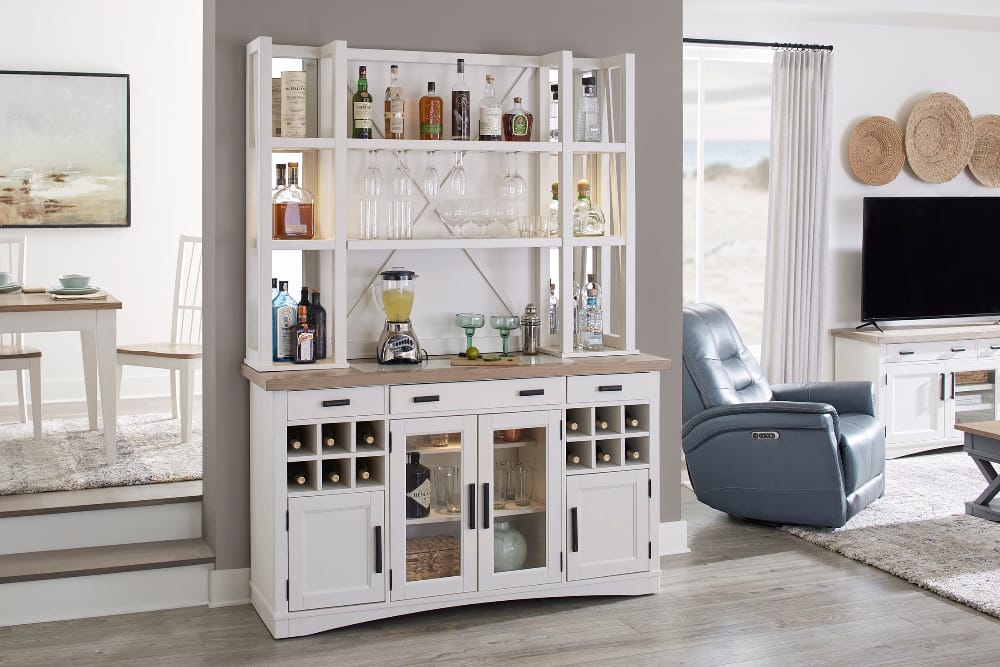 Parker House - Americana Modern Dining 2 piece 66 in. Buffet and Open Hutch with quartz insert - DAME#66-2-COT view 6
