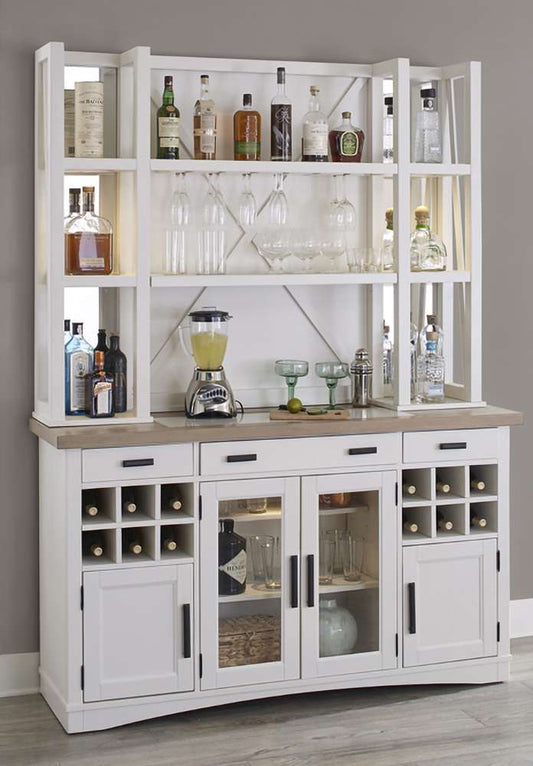 Parker House - Americana Modern Dining 2 piece 66 in. Buffet and Open Hutch with quartz insert - DAME#66-2-COT veiw 1