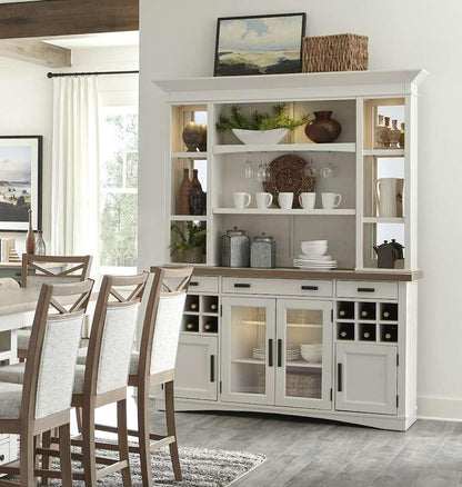 Parker House - Americana Modern Dining 2 piece 69 in. Buffet and Display Hutch with quartz insert - DAME#69-2-COT veiw 3