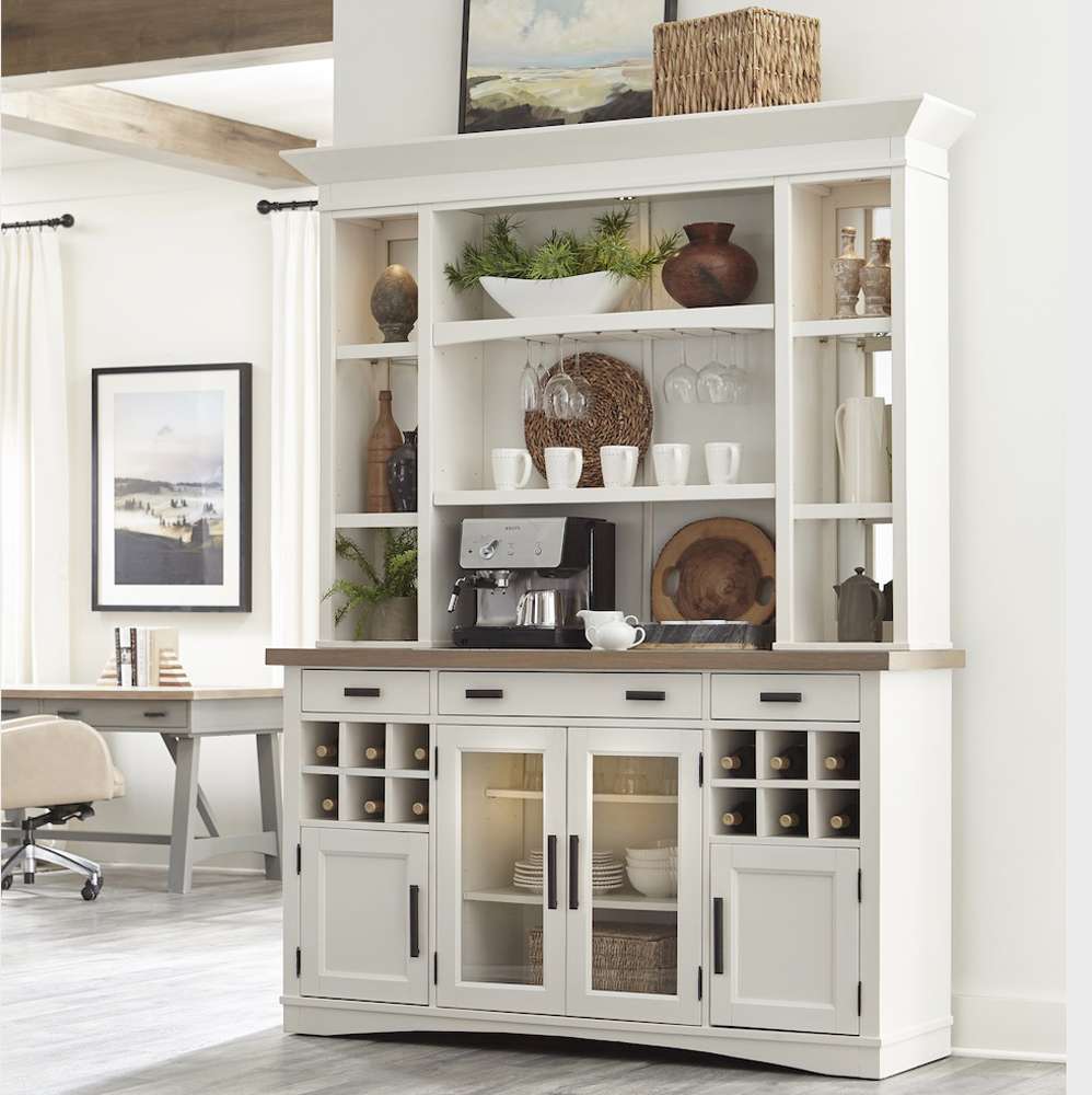 Parker House - Americana Modern Dining 2 piece 69 in. Buffet and Display Hutch with quartz insert - DAME#69-2-COT veiw 4