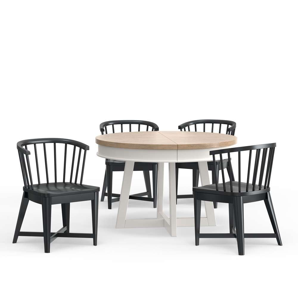 Parker House -  Americana Modern Dining 48-66in Round Dining Table and 4 Black Barrel Chairs - DAME-5PC-48RND-2118 view 1