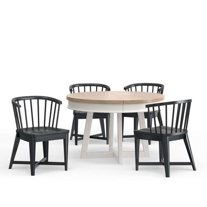 Parker House -  Americana Modern Dining 48-66in Round Dining Table and 4 Black Barrel Chairs - DAME-5PC-48RND-2118 view 1