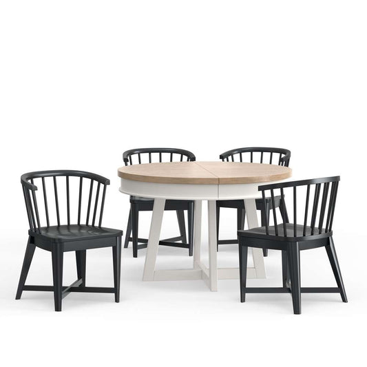 Parker House -  Americana Modern Dining 48-66in Round Dining Table and 4 Black Barrel Chairs - DAME-5PC-48RND-2118 view 1