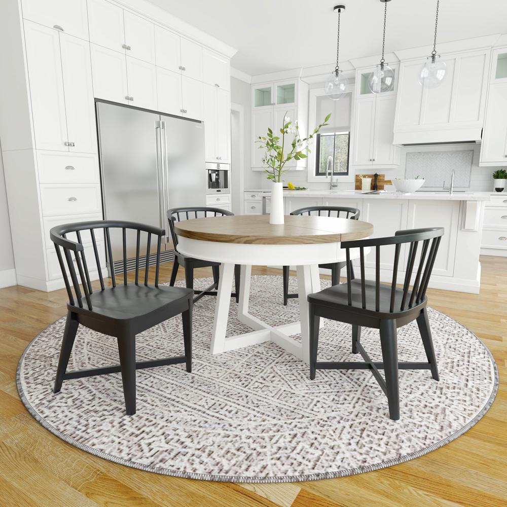 Parker House -  Americana Modern Dining 48-66in Round Dining Table and 4 Black Barrel Chairs - DAME-5PC-48RND-2118 view 3
