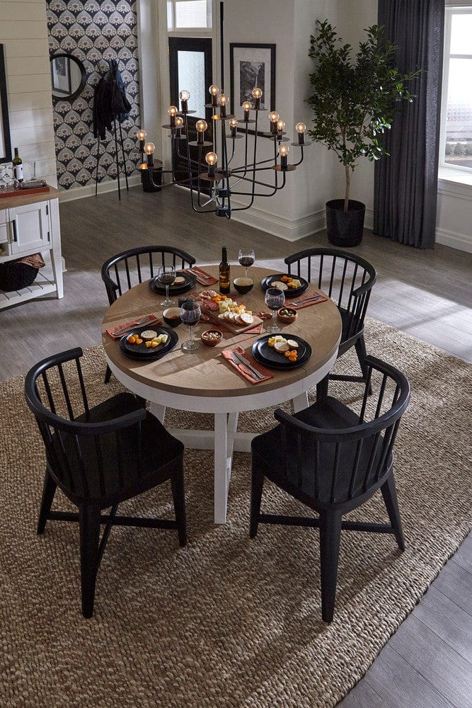 Parker House -  Americana Modern Dining 48-66in Round Dining Table and 4 Black Barrel Chairs - DAME-5PC-48RND-2118 view 5