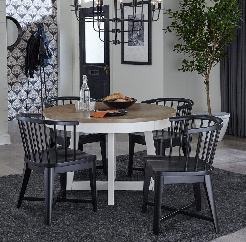 Parker House -  Americana Modern Dining 48-66in Round Dining Table and 4 Black Barrel Chairs - DAME-5PC-48RND-2118 view 6