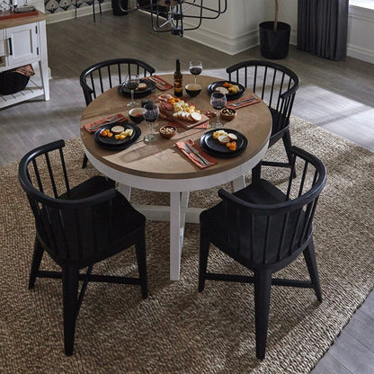 Parker House -  Americana Modern Dining 48-66in Round Dining Table and 4 Black Barrel Chairs - DAME-5PC-48RND-2118 view 7