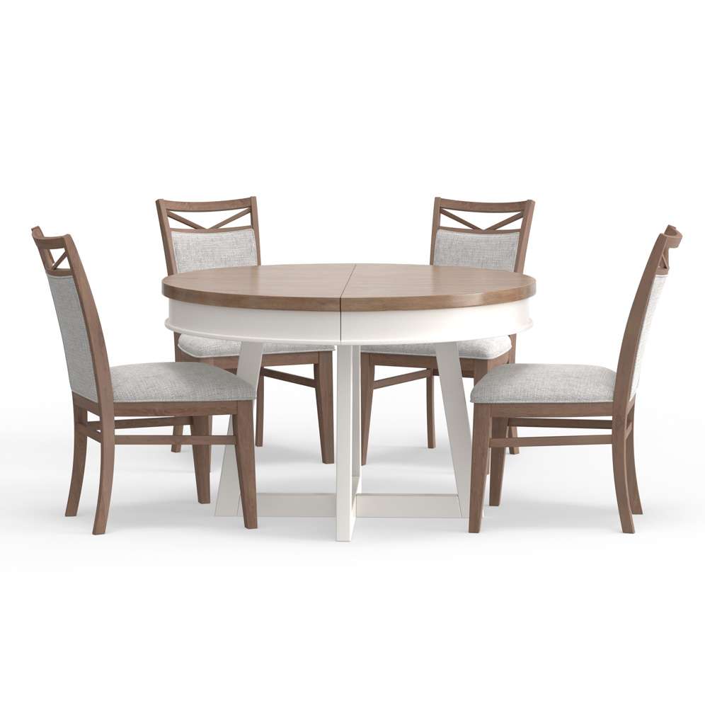 Parker House - Americana Modern Dining 48 In. Round Extendable Dining Table and 4 Upholstered Chairs - DAME-5PC-RND-DINING view 1