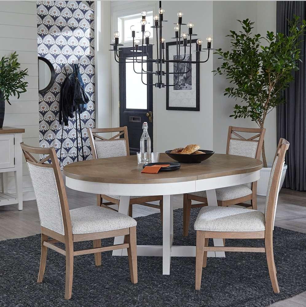 Parker House - Americana Modern Dining 48 In. Round Extendable Dining Table and 4 Upholstered Chairs - DAME-5PC-RND-DINING view 2