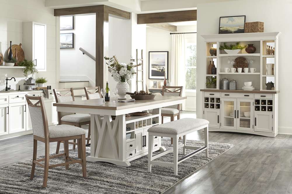Parker House - Americana Modern Dining 72 in. Island Counter-Height Table (extends to 90 in. with 18in Butterfly Leaf) - DAME#72CH-2-COT veiw 3