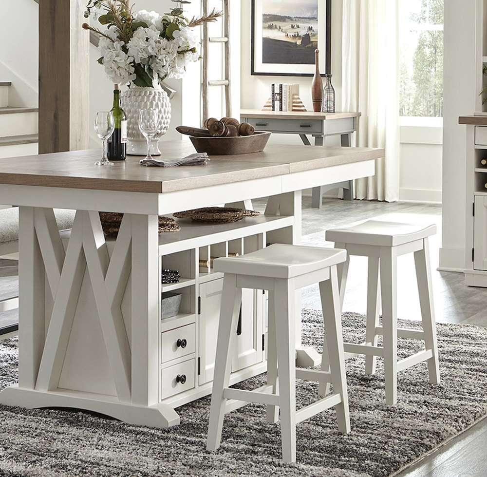 Parker House - Americana Modern Dining 72 in. Island Counter-Height Table (extends to 90 in. with 18in Butterfly Leaf) - DAME#72CH-2-COT veiw 5