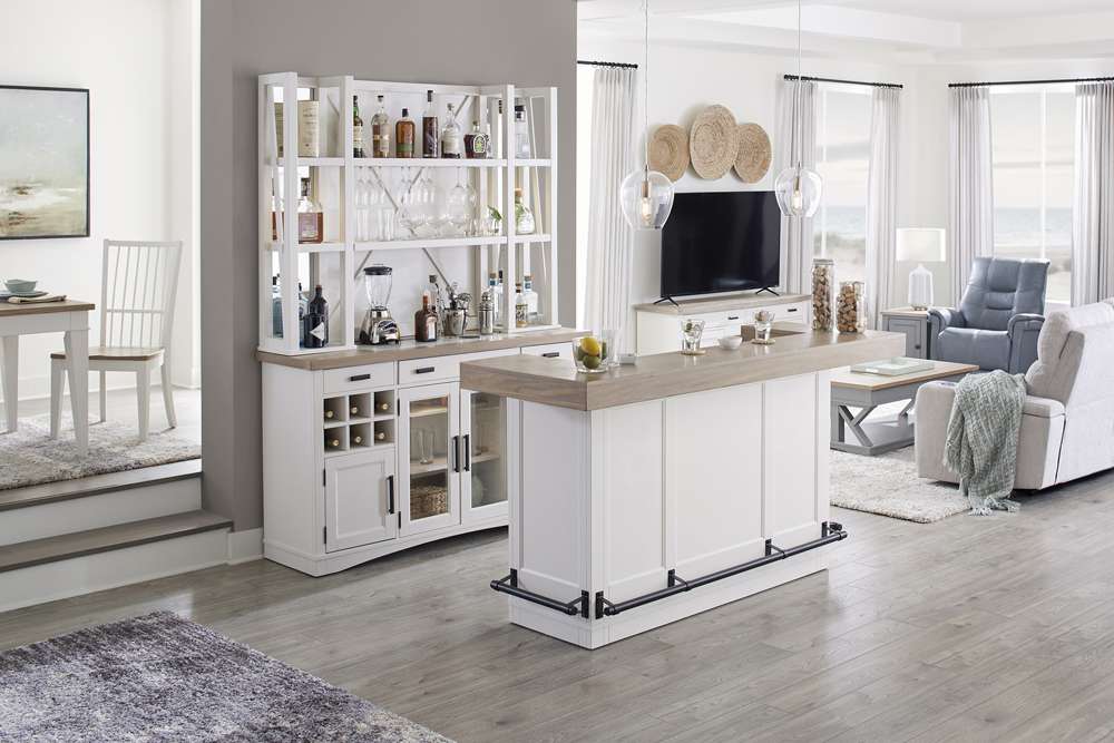 Parker House - Americana Modern Dining 78 in. Bar with quartz insert - DAME#78BAR-2-COT veiw 3