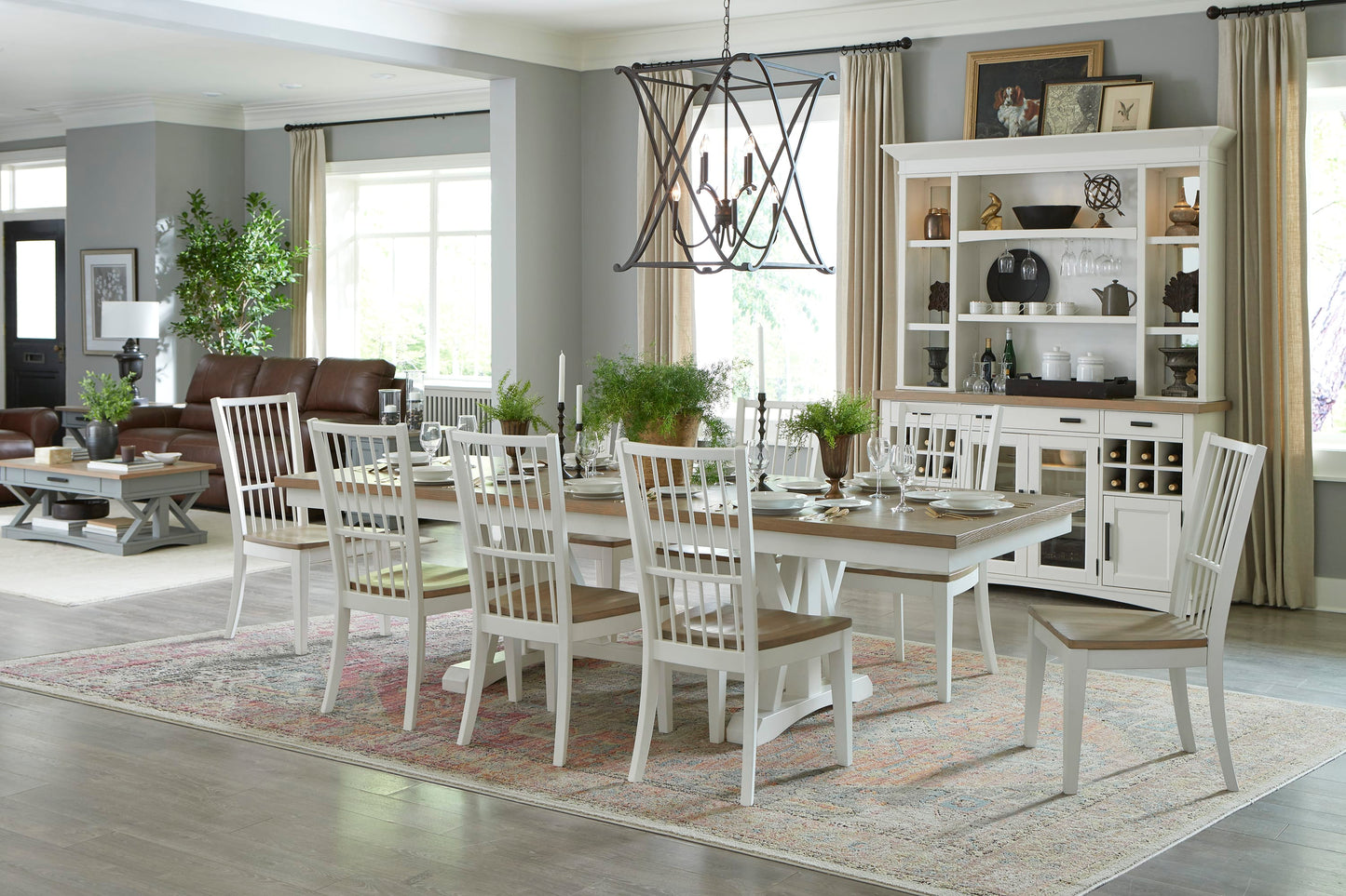 Parker House - Americana Modern Dining 88 in. Trestle Dining Table (extends to 112 in. with 24 in. Butterfly Leaf) - DAME#88TRES-2-COT view 5