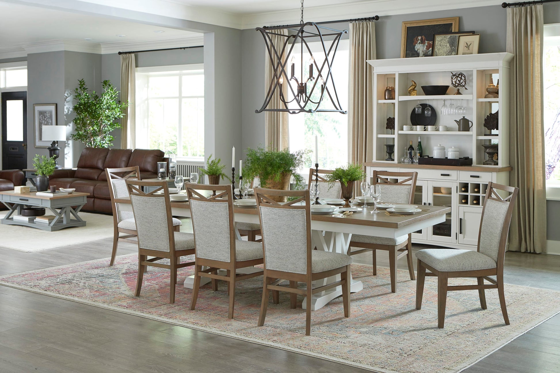 Parker House - Americana Modern Dining 88 in. Trestle Dining Table (extends to 112 in. with 24 in. Butterfly Leaf) - DAME#88TRES-2-COT view 6