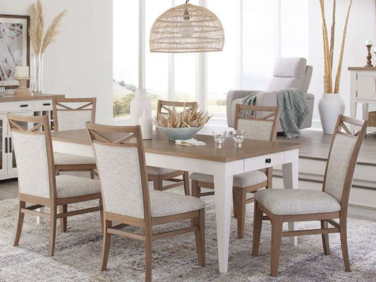 Parker House - Americana Modern Dining Rectangular Extendable Dining Table with 6 Upholstered Dining Chairs - DAME-7PC-RECT-DINING veiw 1