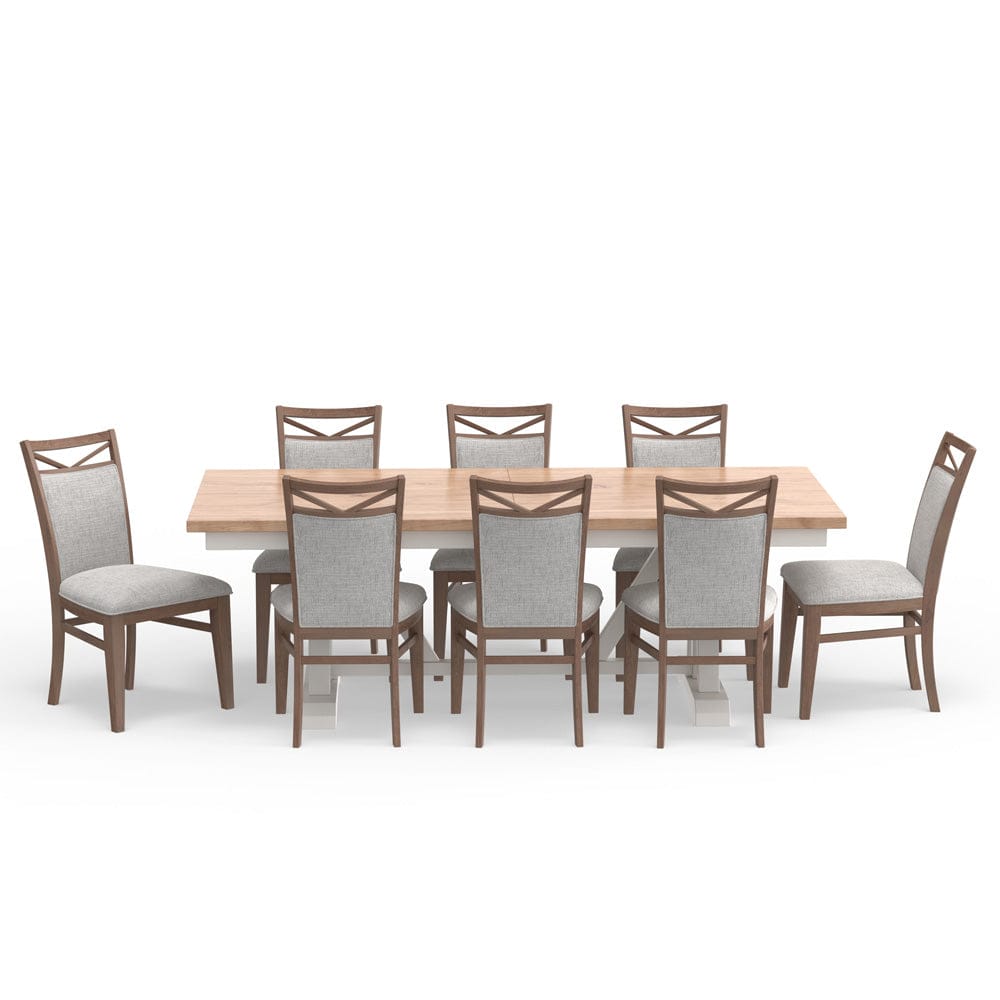 Parker House - Americana Modern Dining Extendable Trestle Table with 8 Upholstered Chairs - DAME-10PC-TRSTL-DINING view 5