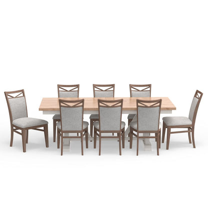 Parker House - Americana Modern Dining Extendable Trestle Table with 8 Upholstered Chairs - DAME-10PC-TRSTL-DINING view 5