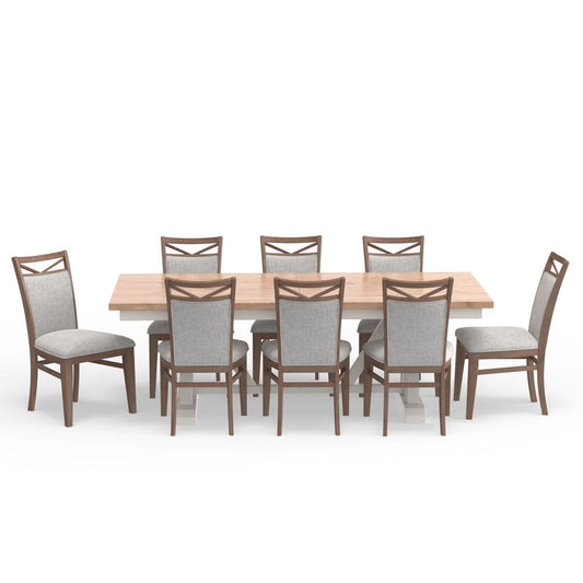 Parker House - Americana Modern Dining Extendable Trestle Table with 8 Upholstered Chairs - DAME-10PC-TRSTL-DINING view 5