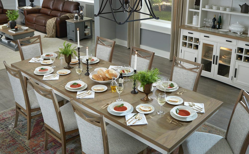 Parker House - Americana Modern Dining Extendable Trestle Table with 8 Upholstered Chairs - DAME-10PC-TRSTL-DINING view 11