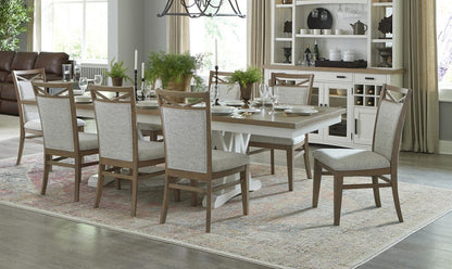 Parker House - Americana Modern Dining Extendable Trestle Table with 8 Upholstered Chairs - DAME-10PC-TRSTL-DINING view 12