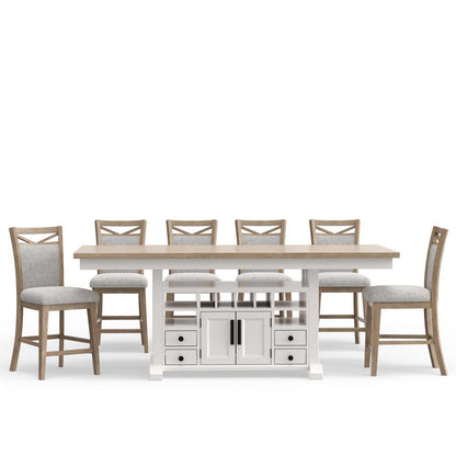 Parker House -  Americana Modern Dining Island Counter Height Table with 6 upholstered chairs - DAME-7PC-72CTR-2226-COT view 1