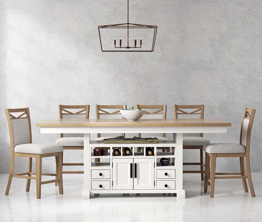 Parker House -  Americana Modern Dining Island Counter Height Table with 6 upholstered chairs - DAME-7PC-72CTR-2226-COT view 6
