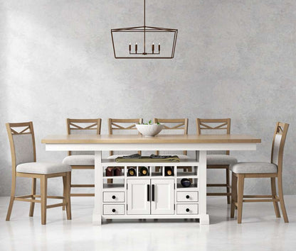 Parker House -  Americana Modern Dining Island Counter Height Table with 6 upholstered chairs - DAME-7PC-72CTR-2226-COT view 6