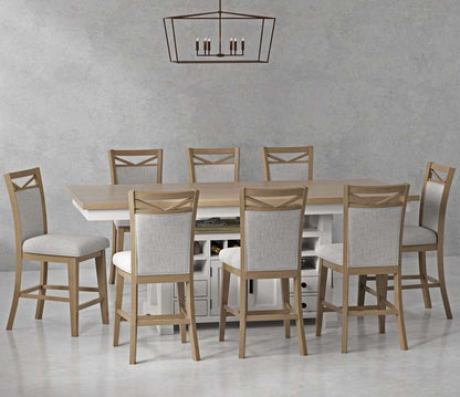 Parker House -  Americana Modern Dining Island Counter Height Table with 8 upholstered chairs - DAME-9PC-72CTR-2226-COT view 5