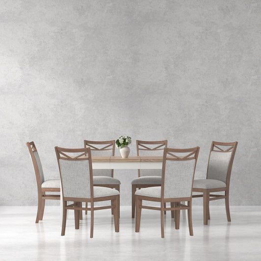 Parker House - Americana Modern Dining Rectangular Extendable Dining Table with 6 Upholstered Dining Chairs - DAME-7PC-RECT-DINING view 1