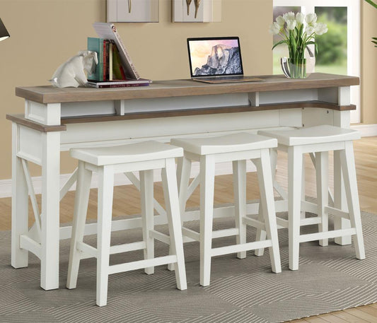 Parker House - Americana Modern Everywhere Console with 3 Stools in Cotton - AME09-4-COT veiw 1