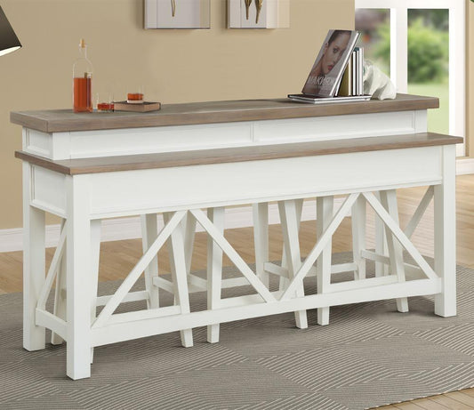Parker House - Americana Modern Everywhere Console with 3 Stools in Cotton - AME09-4-COT veiw 2
