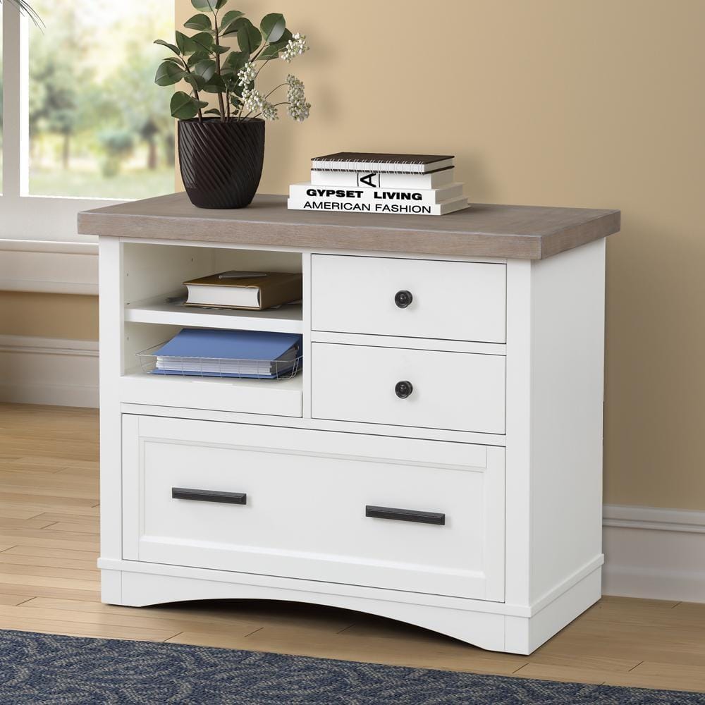 Parker House - Americana Modern Functional File with Power Center in Cotton - AME342F-COT view 2