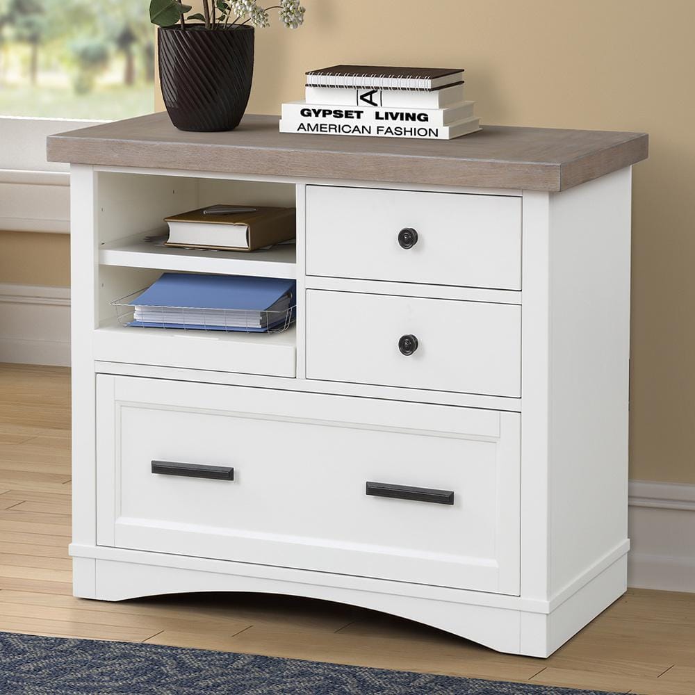 Parker House - Americana Modern Functional File with Power Center in Cotton - AME342F-COT view 3