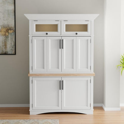 Parker House - Americana Modern Workstation with LED Light in Cotton - AME350-3-COT view 2