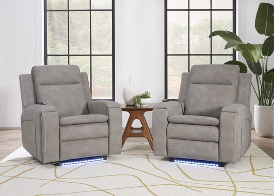 Parker House - Armstrong - Buffy Taupe Power Recliner with Heat Massage and Auto-Glide (Set of 2) - Buffy Taupe - MARM-KIT-812P5-2-BFTP view 2