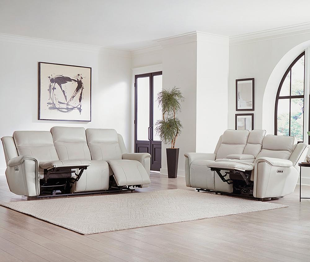 Parker House - Atlantis - Whisper Ivory Power Reclining Zero Gravity Sofa and Loveseat - MATL-32PHZ-WSIV view 3