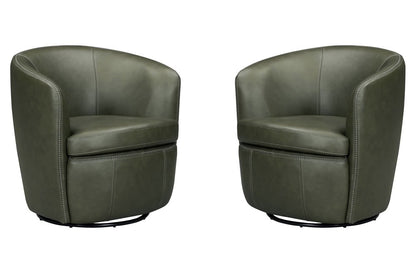 Parker House - Barolo - Lyric Sage 100% Italian Leather Swivel Club Chair (Set of 2) - Lyric Sage - SBAR#912S-2-LYSG view 1