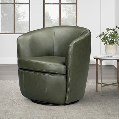 Parker House - Barolo - Lyric Sage 100% Italian Leather Swivel Club Chair (Set of 2) - Lyric Sage - SBAR#912S-2-LYSG view 3