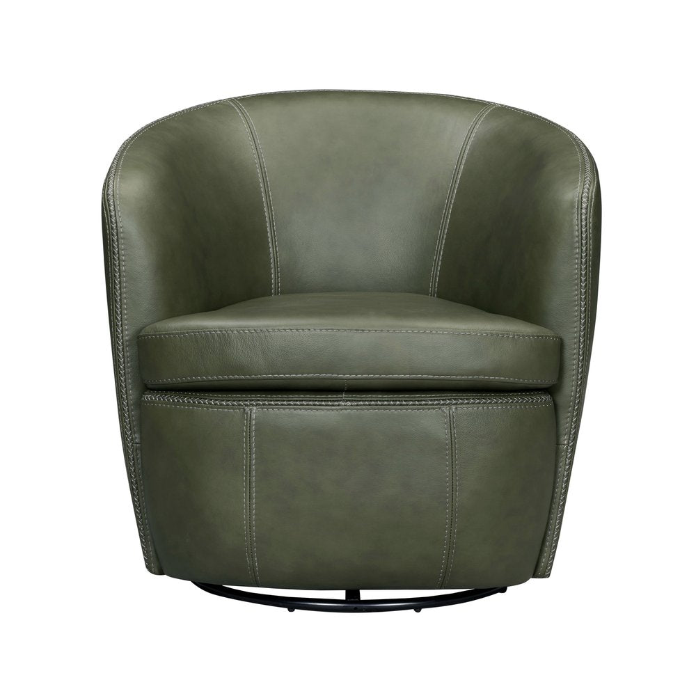 Parker House - Barolo - Lyric Sage 100% Italian Leather Swivel Club Chair (Set of 2) - Lyric Sage - SBAR#912S-2-LYSG view 7