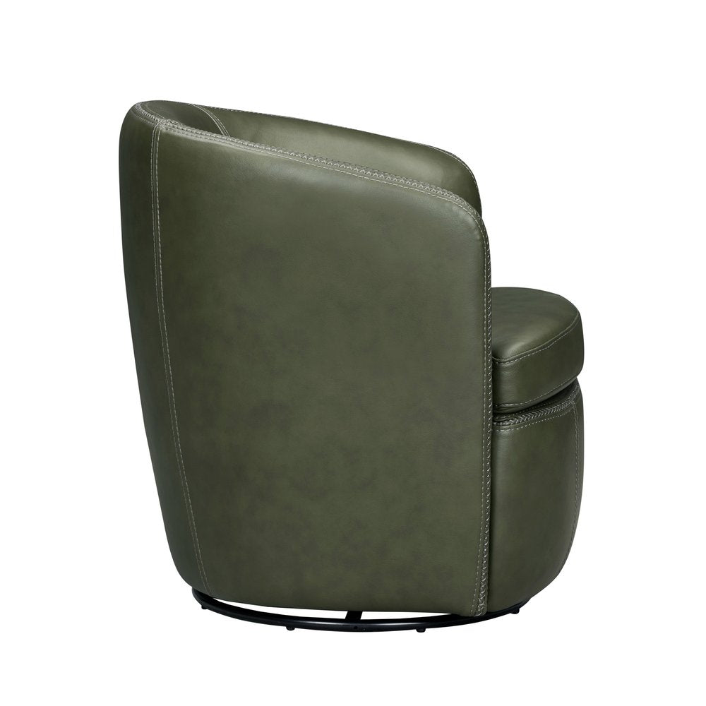 Parker House - Barolo - Lyric Sage 100% Italian Leather Swivel Club Chair (Set of 2) - Lyric Sage - SBAR#912S-2-LYSG view 8