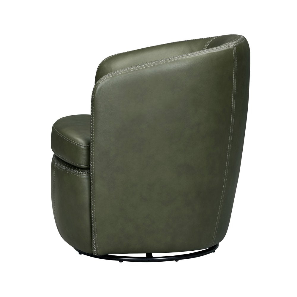 Parker House - Barolo - Lyric Sage 100% Italian Leather Swivel Club Chair (Set of 2) - Lyric Sage - SBAR#912S-2-LYSG view 9