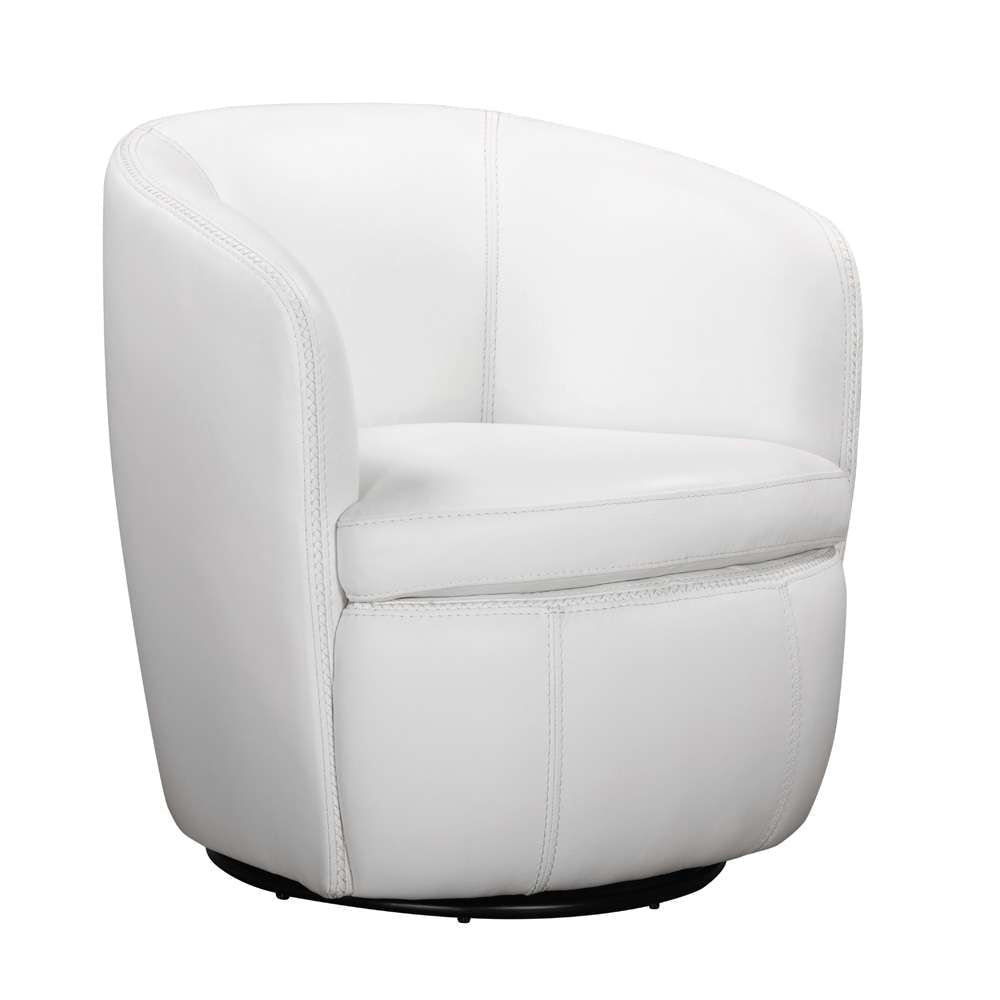 Parker House -  Barolo - Snow 100% Italian Leather Swivel Club Chair - SBAR#912S-SNOW view 1