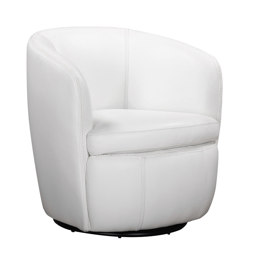 Parker House -  Barolo - Snow 100% Italian Leather Swivel Club Chair - SBAR#912S-SNOW view 2